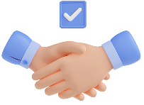 handshake 3d icon with check mark 1