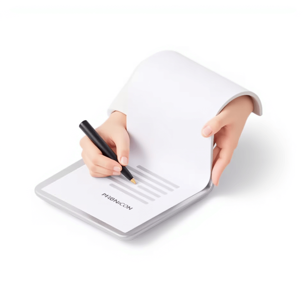 isometric icon signing agreement by bnbicons.com